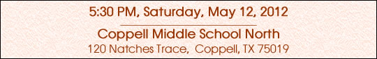 Saturday, May 28, 2012 @ Coppell Middle School North