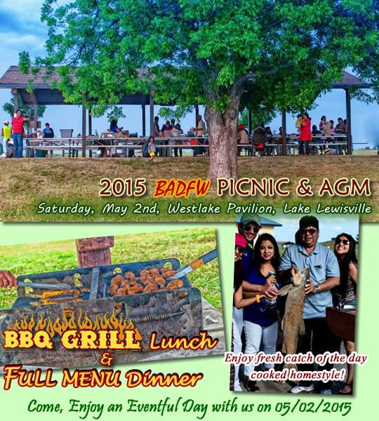 Annual Picnic, Sports Days & Annual General Meeting :: Saturday, May 2, 2015 :: 11 AM - 6 PM :: Cottonwood Park, Lake Lewisville