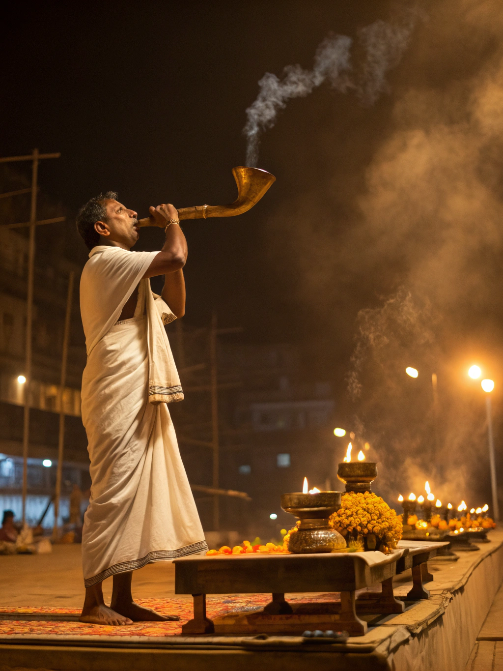 Morning rituals during the festival