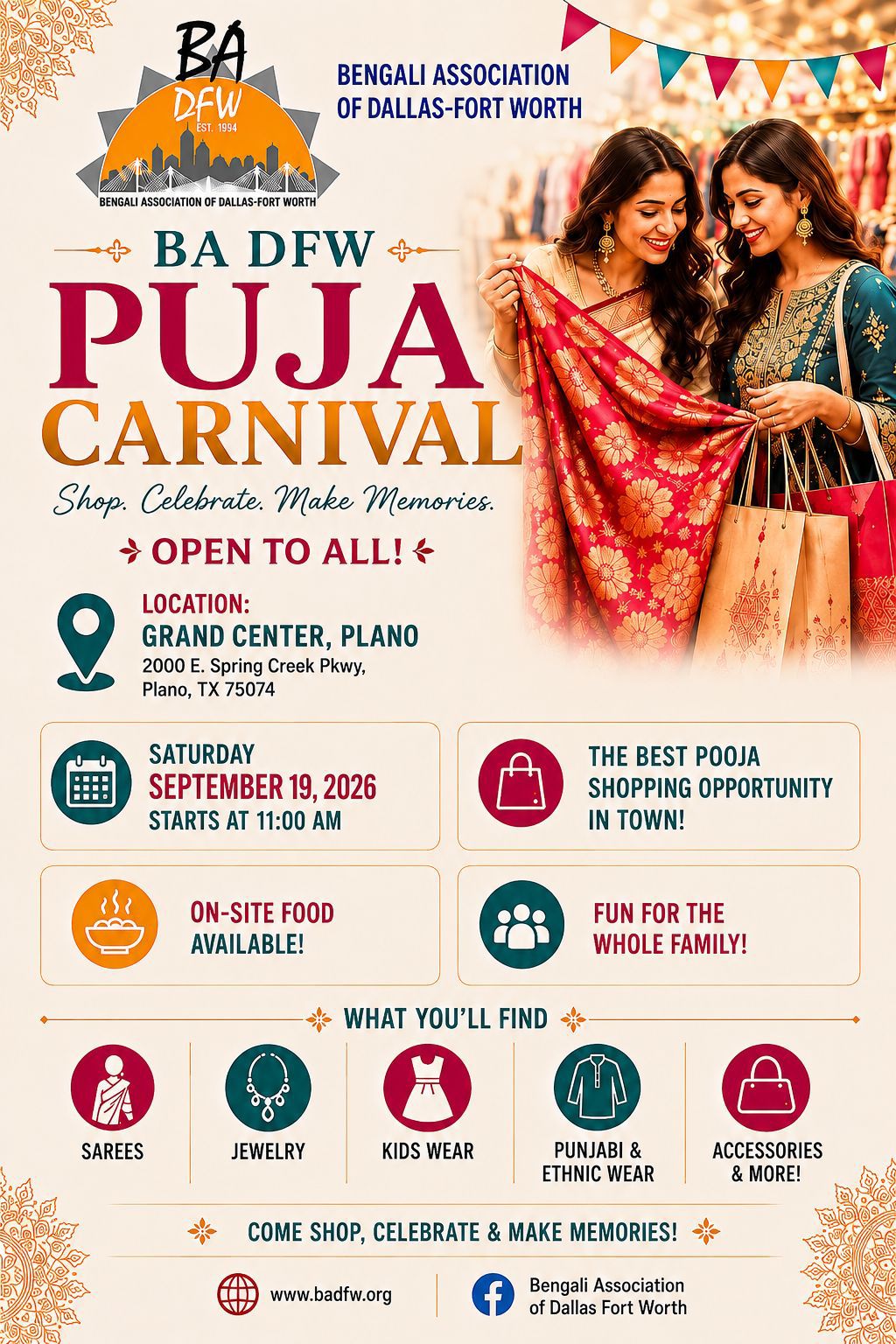 Puja Carnival celebration flyer